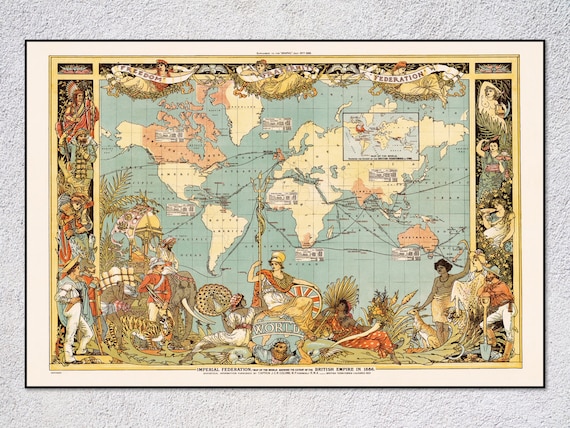 Imperial Federation Map of the British Empire, Travel Poster