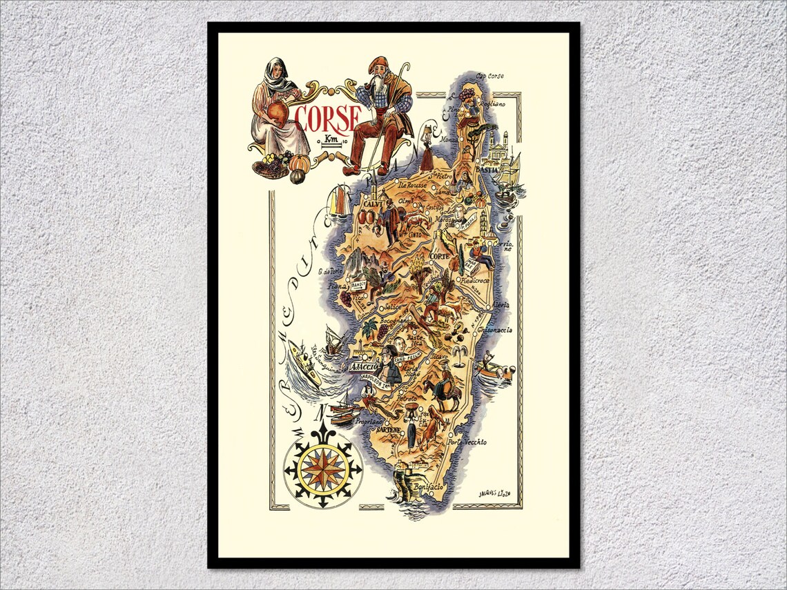 Corsica Map Poster, Vintage French Cartography - Image 2