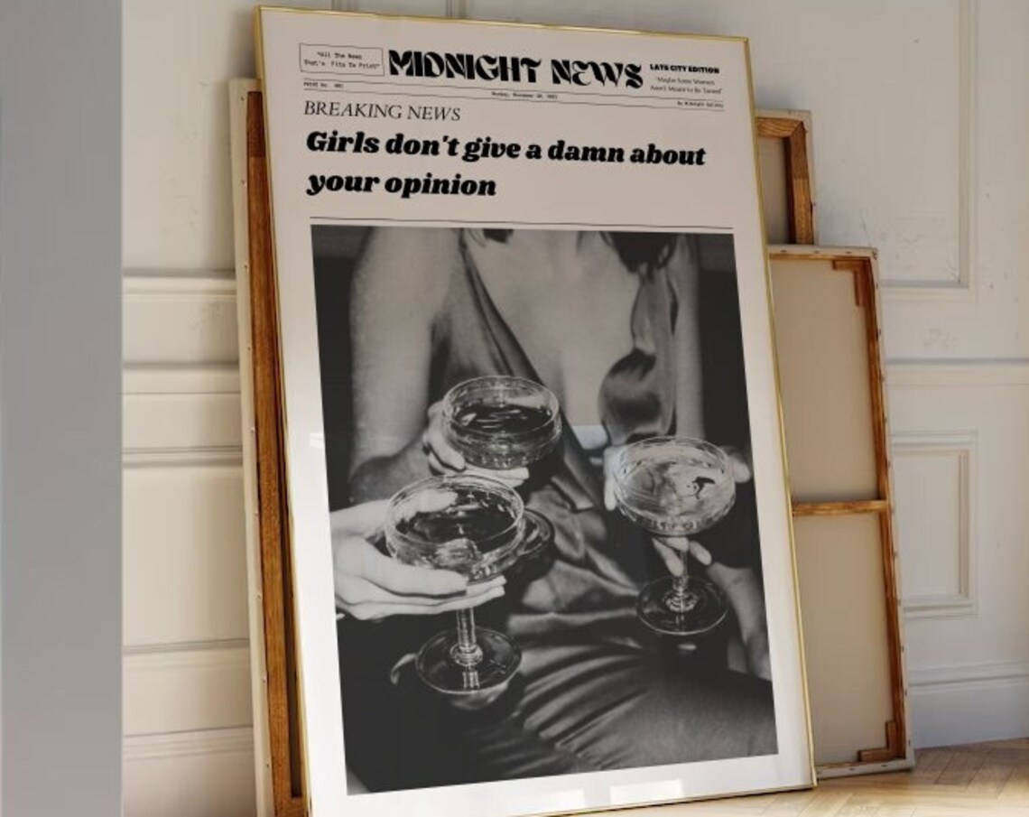 Girls Don't Give A Damn About Your Opinion Midnight News Poster - Image 2
