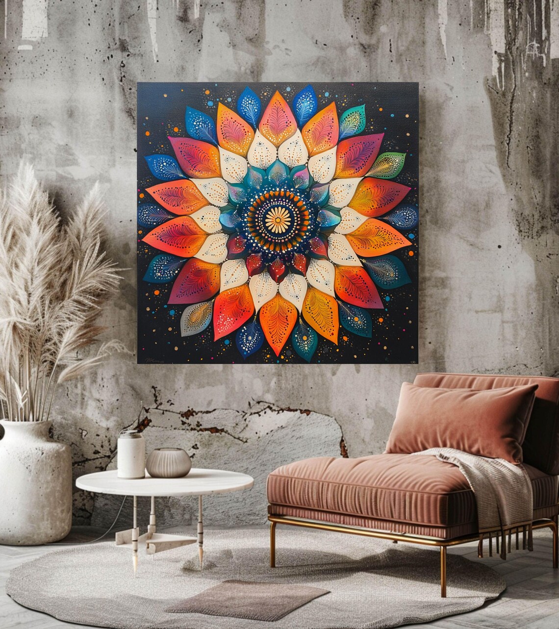 Mandala Flower Boho Decor, Geometric Zen Art - Image 5