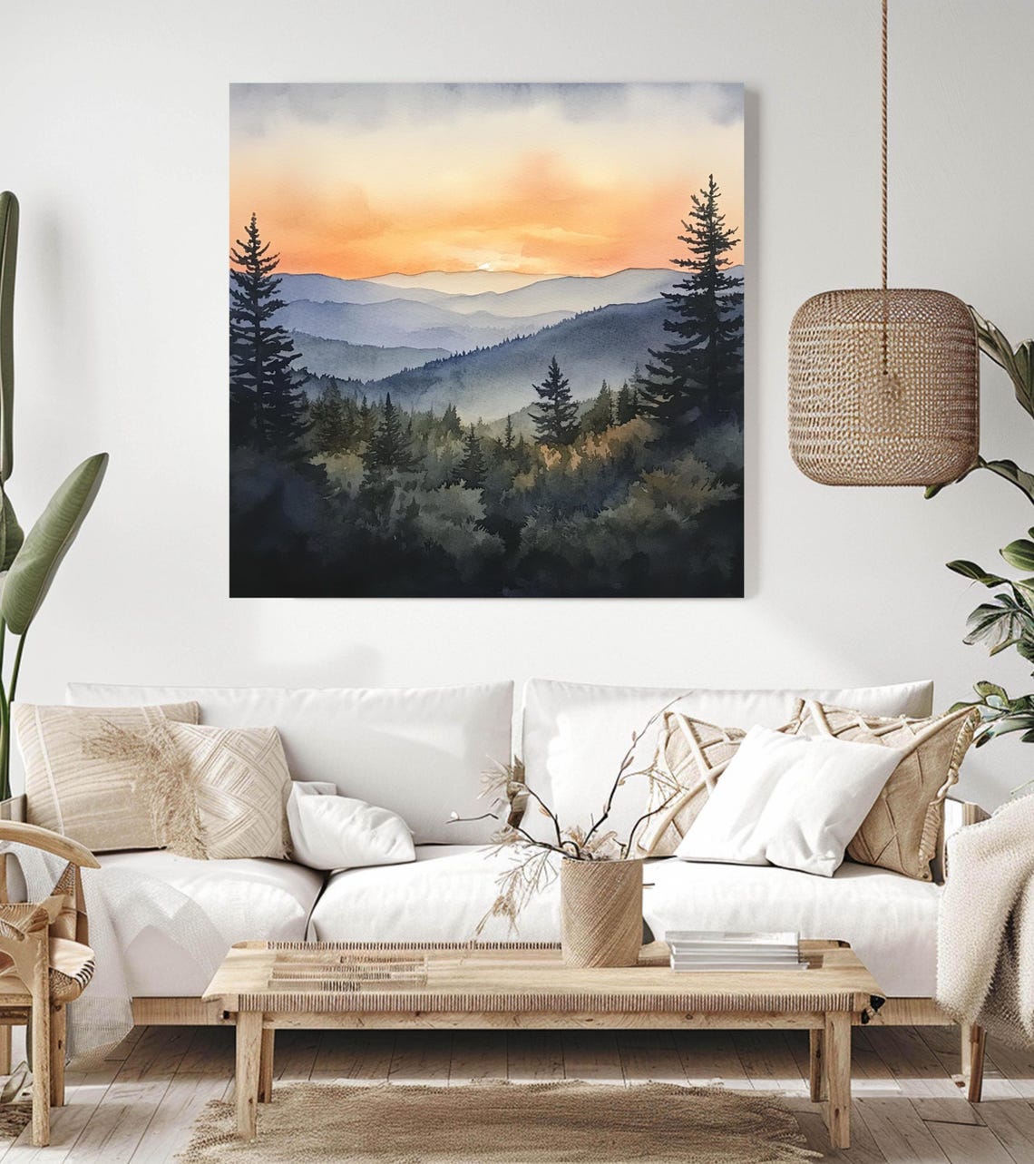 Ethereal Mountain Wall Art Boho Vintage Art Mountain Peak Art Sunset Wall Decor Nature Wall Art Wall Art - Image 3