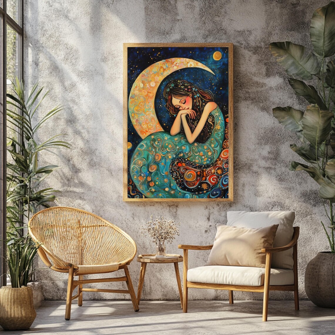 Moon Goddess Art Print, Celestial Mystical Woman - Image 3