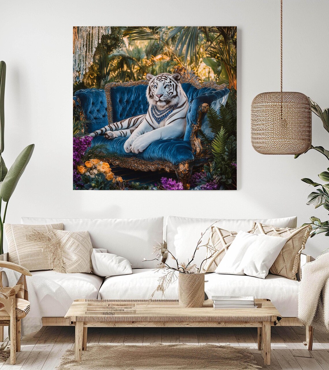 White Tiger Maximalist Animal Art - Image 3