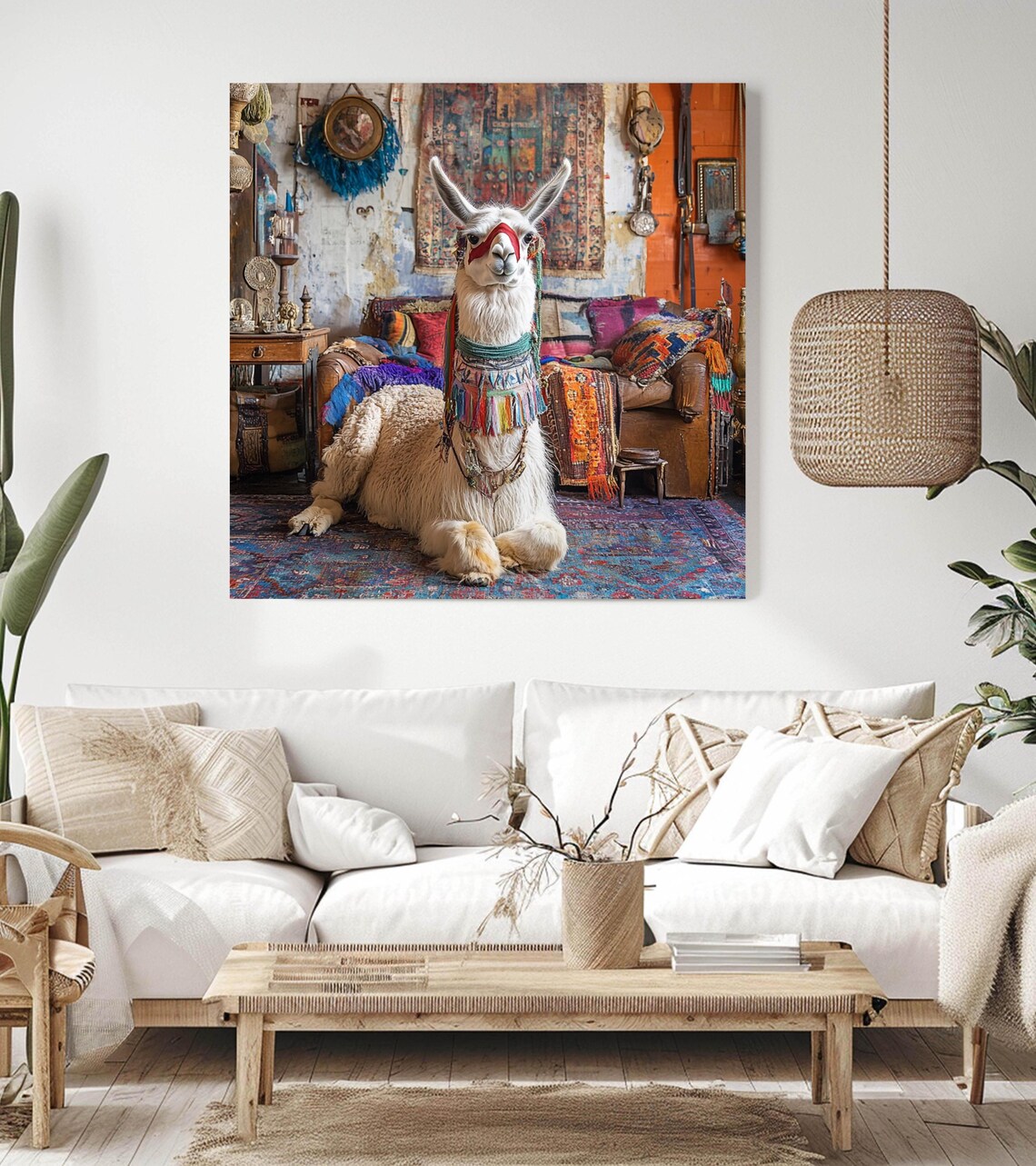 Bohemian Llama - Maximalist Boho Animal Decor - Image 3
