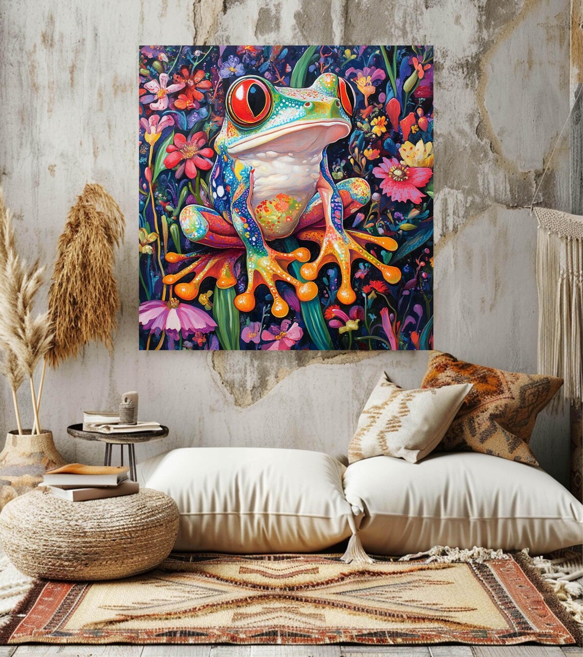 Whimsical Frog Art Print, William Morris Style - Image 2