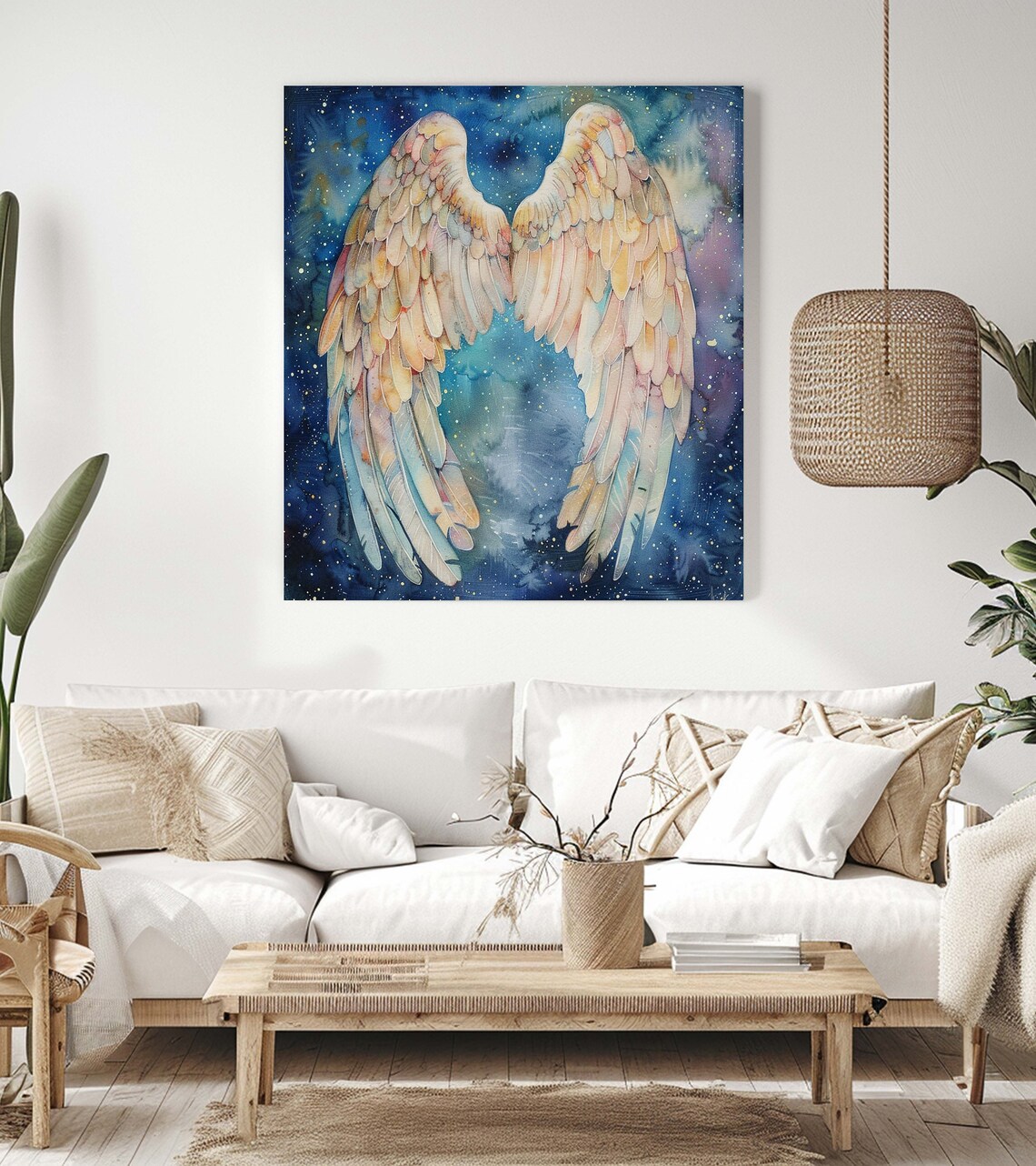 Watercolor Angel Wings, Abstract Angel Art - Image 2