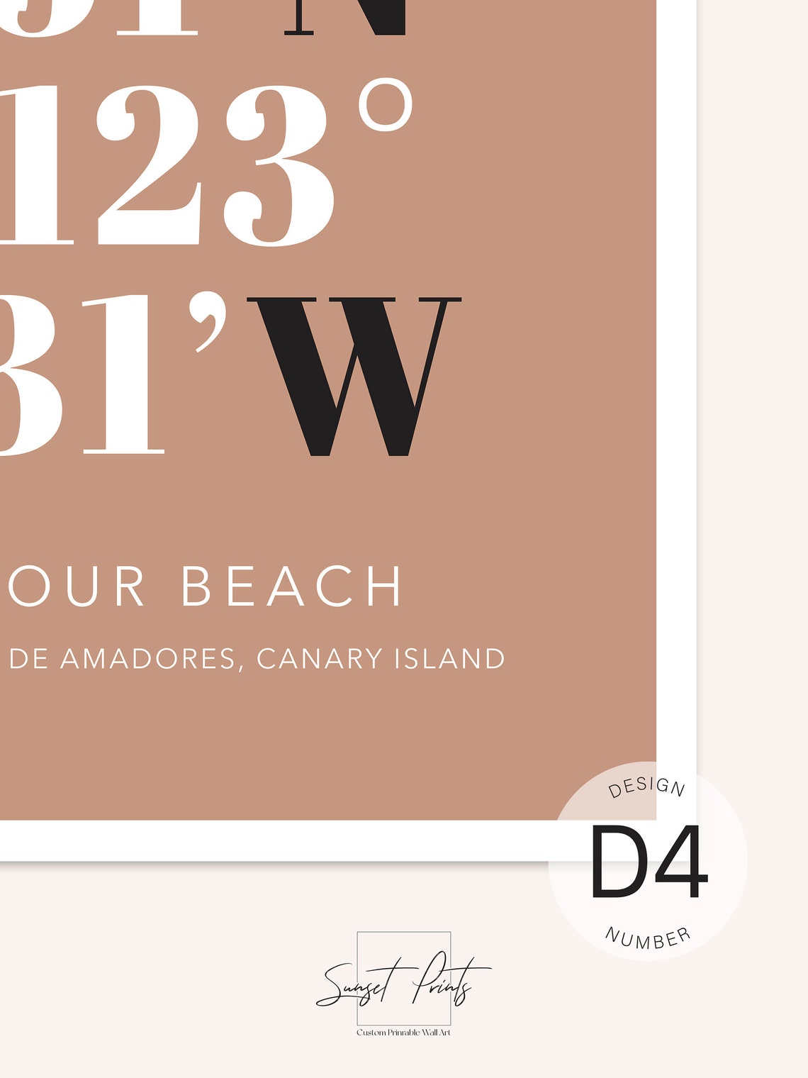 Custom GPS Coordinates Teal Poster Personalized Beach Location Anniversary Gift - Image 2