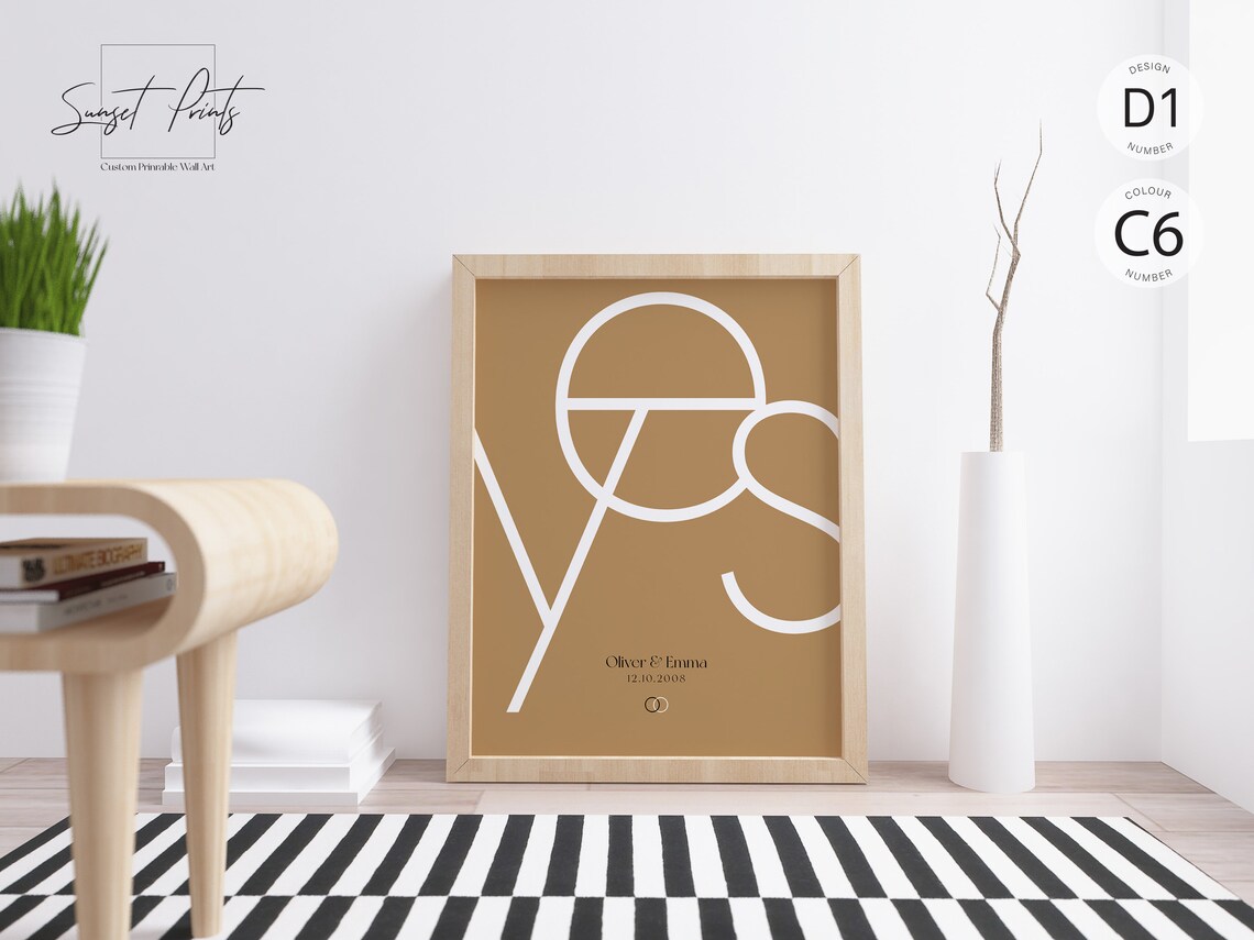 Wedding Day Personalized Art Print, Couples Gift - Image 2