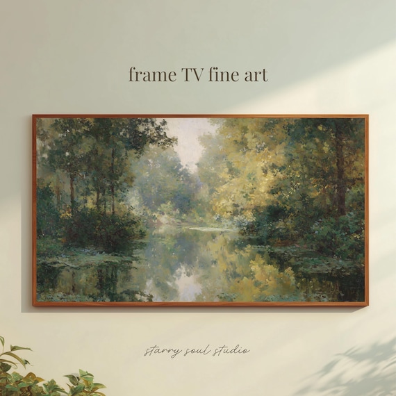 Golden Autumn Forest Lake Soft Reflection Classic Fine Art Poster