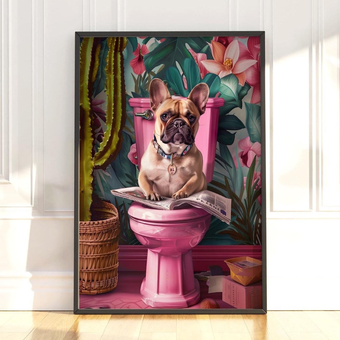 French Bulldog Prints Funny Bathroom Decor Funny Posters Toilet Wall Art Funny Dog Poster Bathroom Wall Art Toilet Prints Dog On Toilet Art