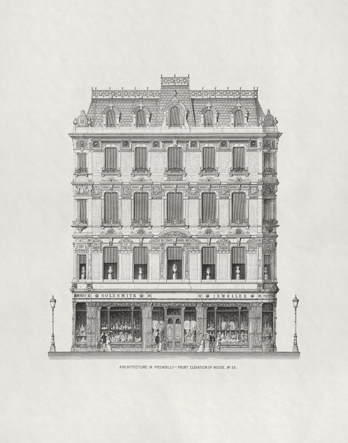 Vintage Architecture Sketch, Minimalist Art Print - Image 3