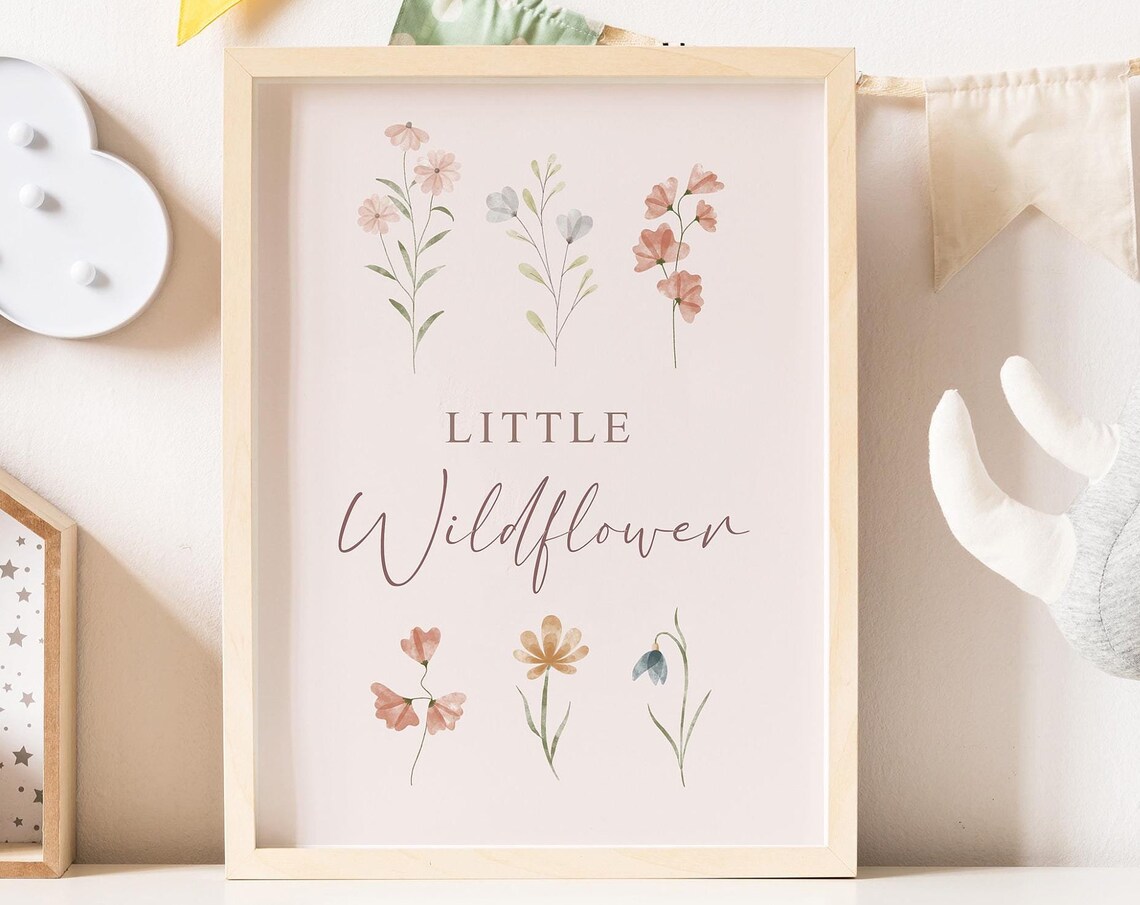 Little Wildflower Girls Nursery Art Print