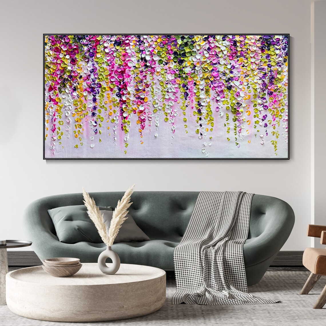 Abstract Floral Texture Oil Painting Art Print - Image 3