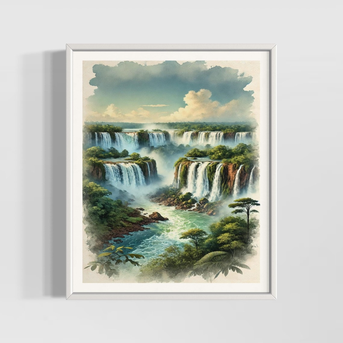 Iguazu Falls Watercolor Art Print, Argentina