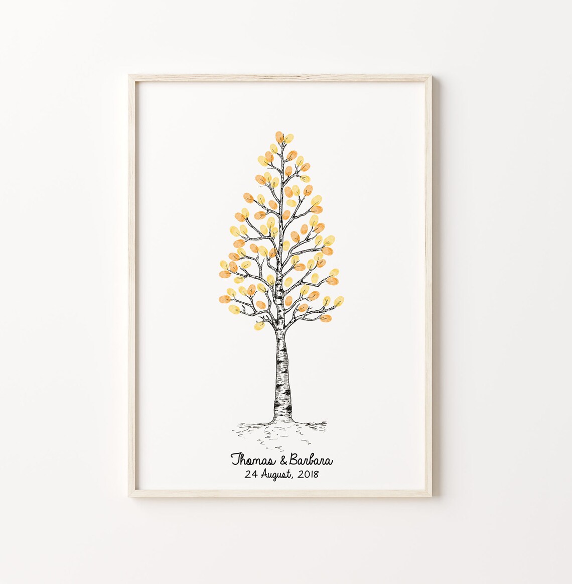 Thumbprint Tree Guest Book, Customizable Wedding Art Print