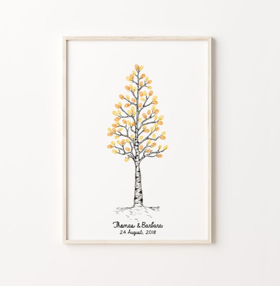 Thumbprint Tree Guest Book, Customizable Wedding Art Print