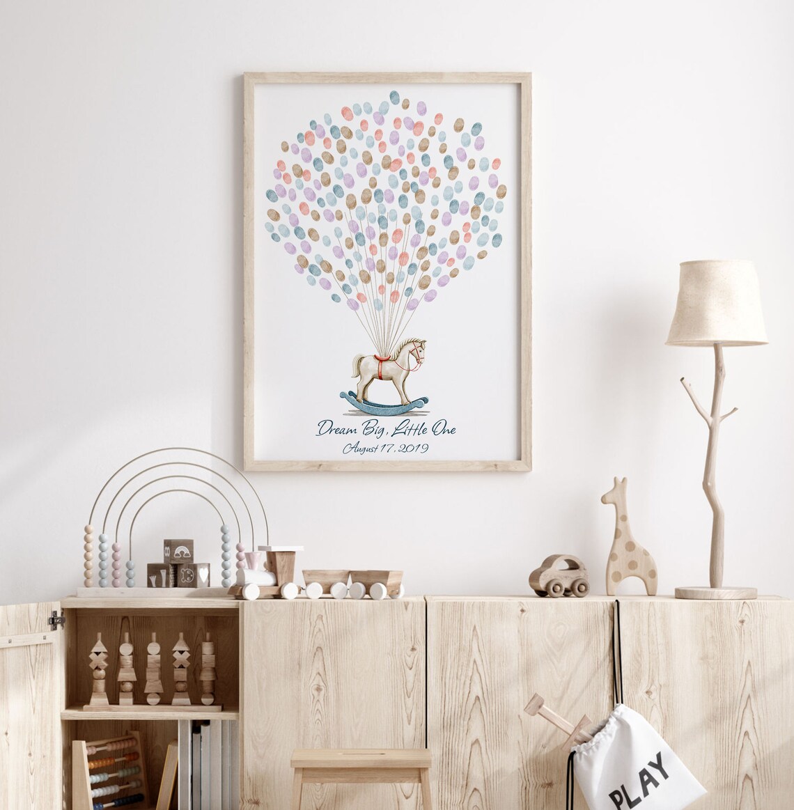 Rocking Horse Birthday Guest Book Watercolor Art Print - Image 4