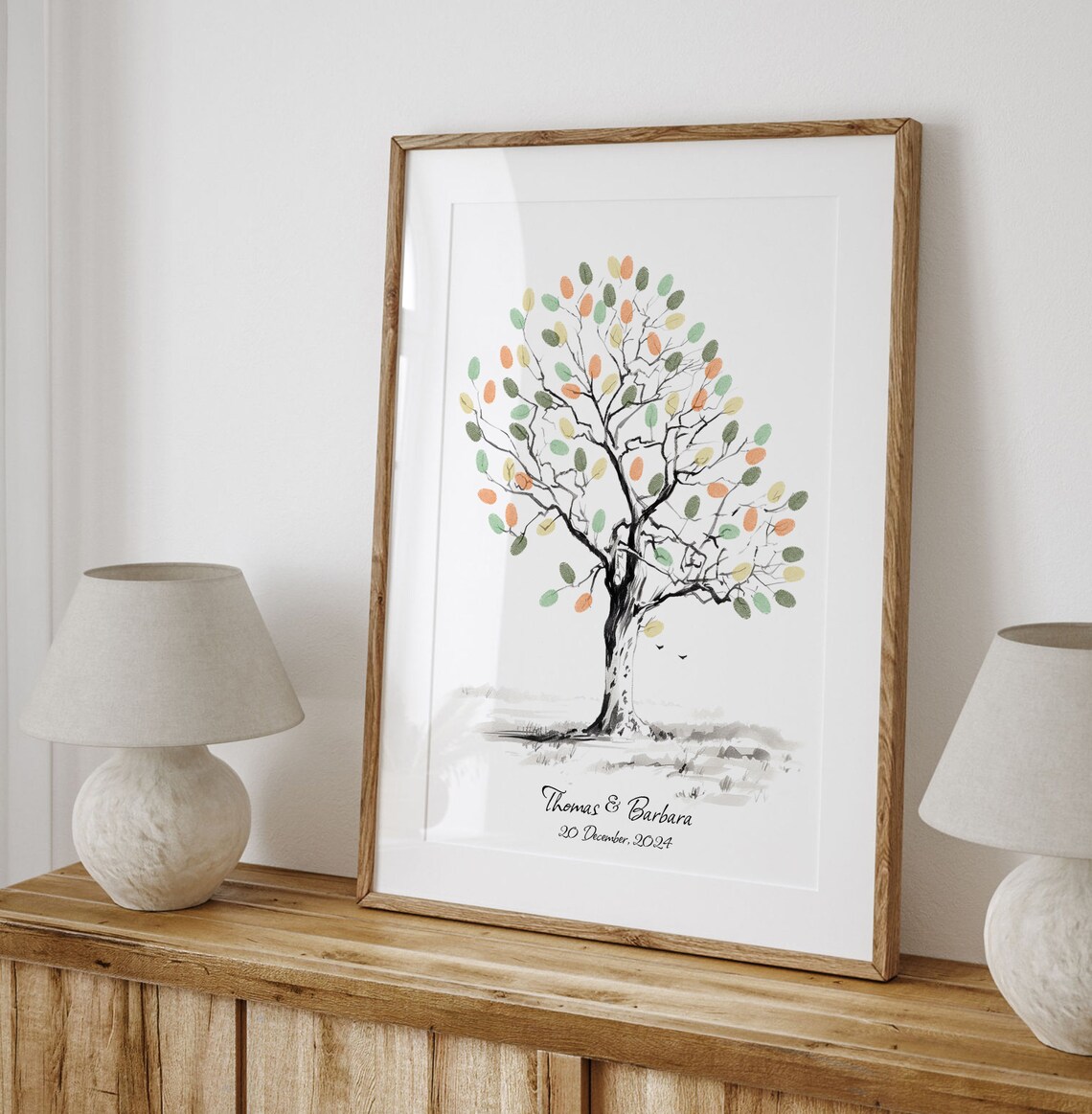 Rustic Tree Fingerprint Guest Book, Wedding Keepsake - Image 2