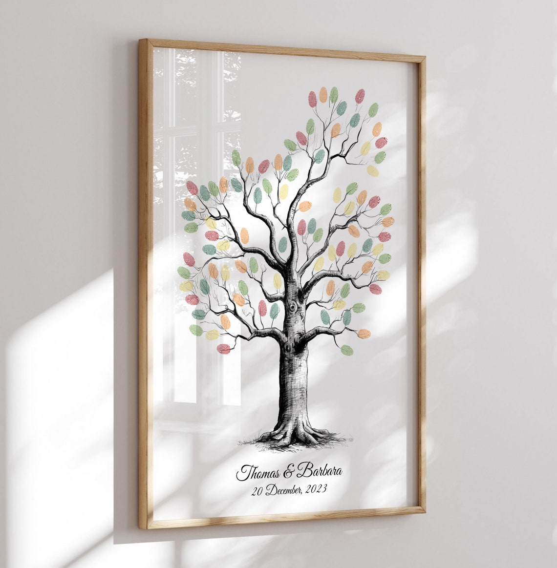 Guest Book Personalized Wedding Fingerprint Tree Guest Book Customizable Guest Book Custom Rustic Keepsake - Image 2