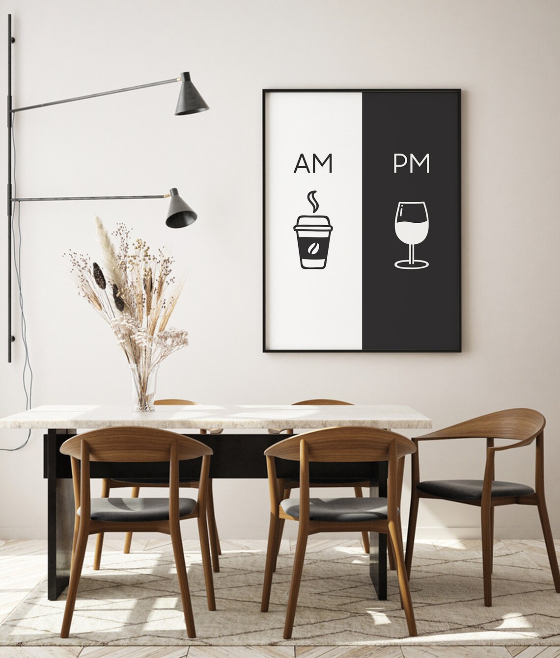 Am Pm Poster Coffee And Wine Art Print Modern Wall Art Art Large Wall Art Instant - Image 4
