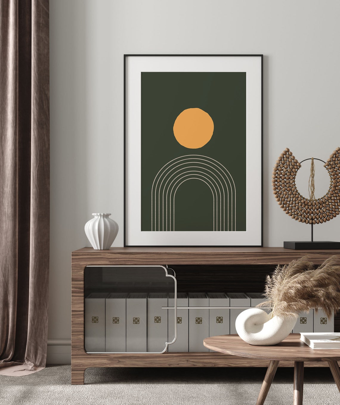Geometric Abstract Art Scandinavian Room Decor Abstract Shapes Green Poster Modern Abstract Wall Art Instant - Image 3