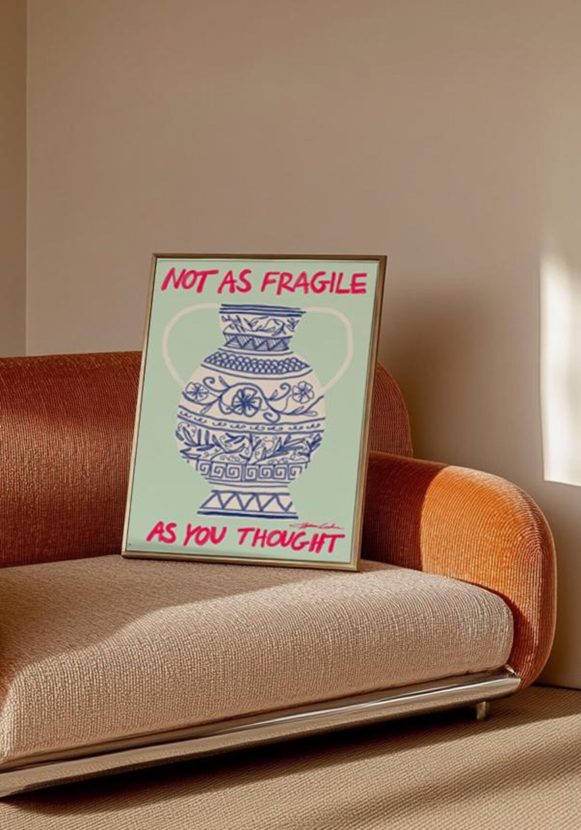 Not As Fragile Mid-Century Greek Vase Art Print