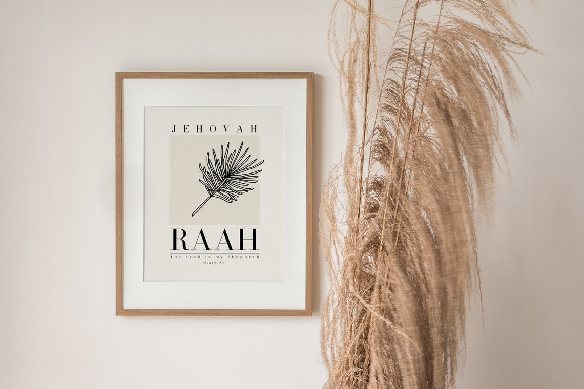 Jehovah Raah The Lord Is My Shepherd Psalm 23 Pine Art Print - Image 2