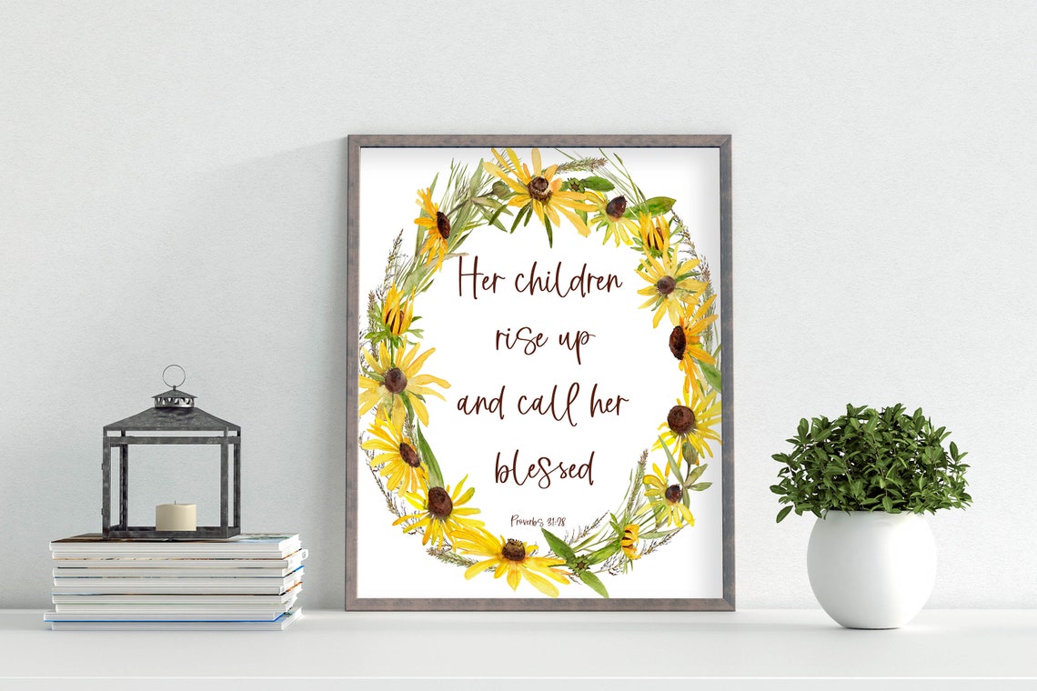 Proverbs 3128 Mothers Day Bible Verse Mothers Day Bible Verse Print Mothers Day Gift 5x7 8x10 11x14 Wildflower Wreath - Image 7