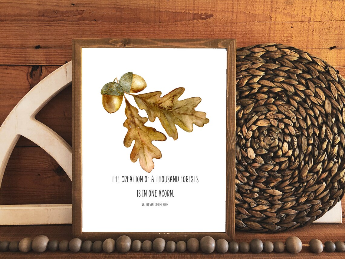 Acorn Quote Home Decor, Woodland Wall Art Print - Image 3