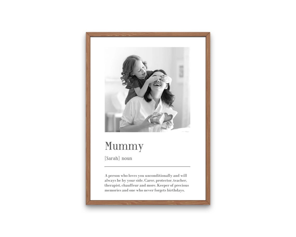 Mummy Definition Sarah Personalised Photo Mother's Day Gift Print