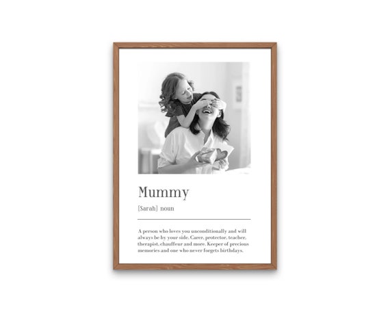 Personalised Mum Print Mum Definition Personalised Gift For Mother Mummy Birthday Gift Photo Gift Mothers Day Gift