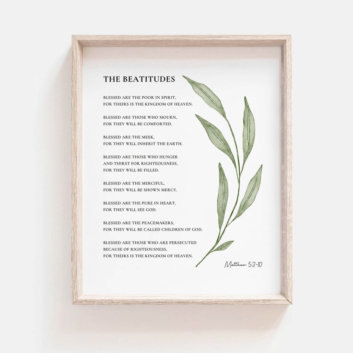 Beatitudes Matthew 5:3-10 Watercolor Scripture Art Print - Image 2