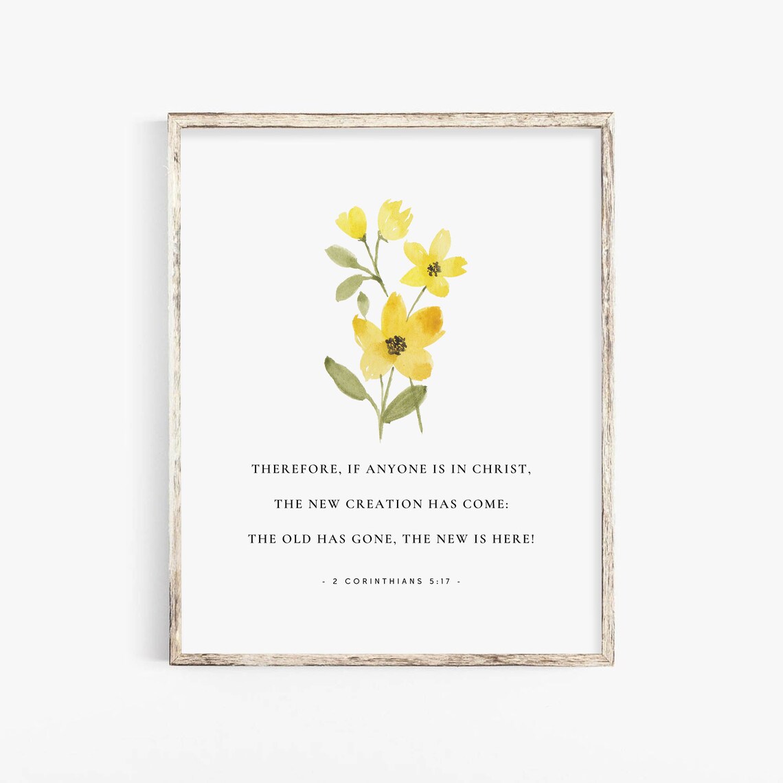 2 Corinthians 5:17 New Creation Floral Scripture Art - Image 2