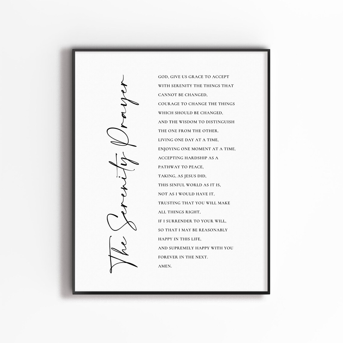 Serenity Prayer Bible Verse, Christian Scripture Poster