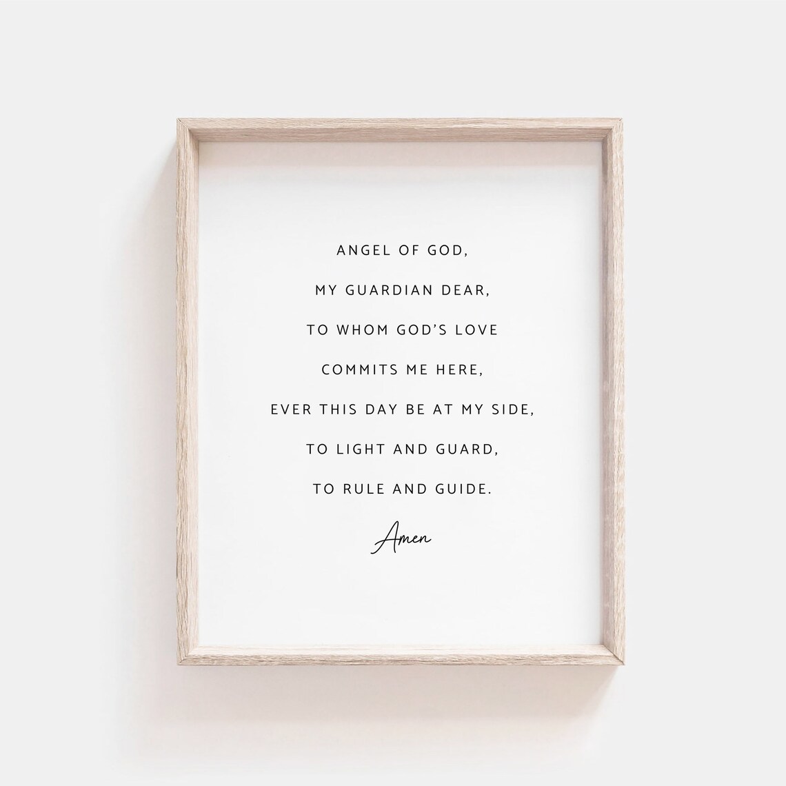 Angel Of God My Guardian Dear Prayer Art Print - Image 2