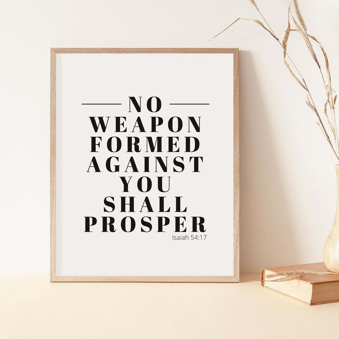 Isaiah 54:17 Minimalist Christian Wall Art Print - Image 2