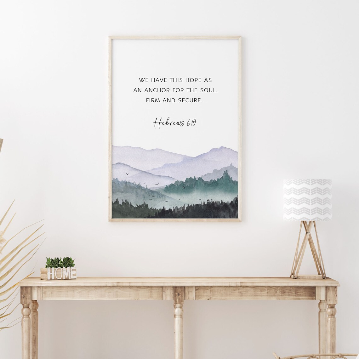 Hebrews 6:19 Hope Mountain Scripture Art Print - Image 2