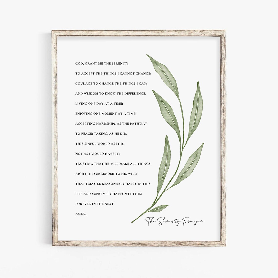 Serenity Prayer Botanical Scripture Art Print - Image 2