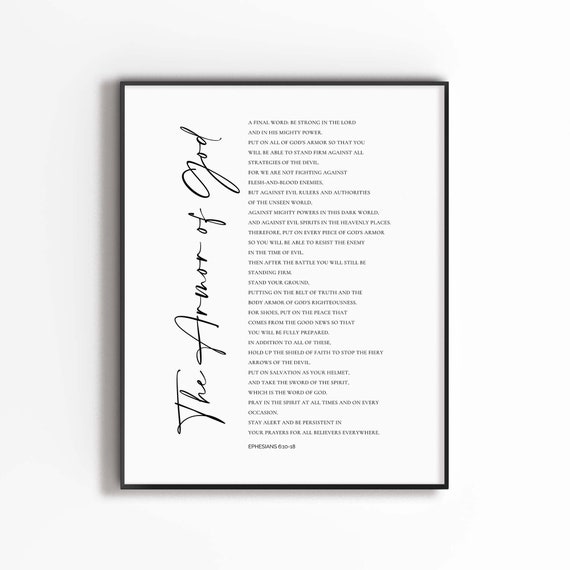 Armor Of God Ephesians 6:10-18 Scripture Art Print