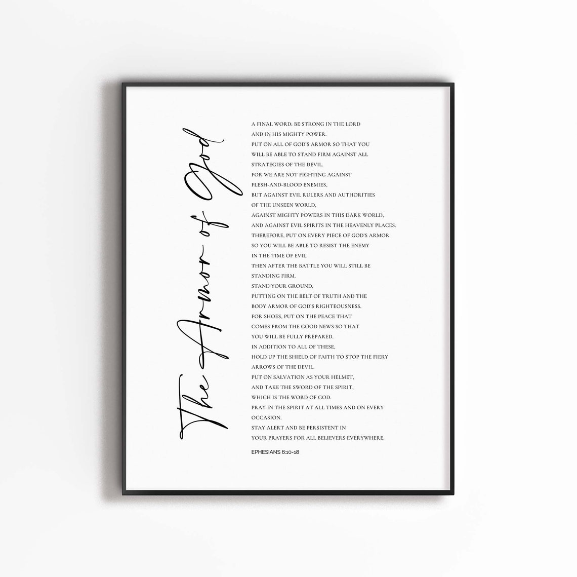 Armor Of God Ephesians 6:10-18 Scripture Art Print