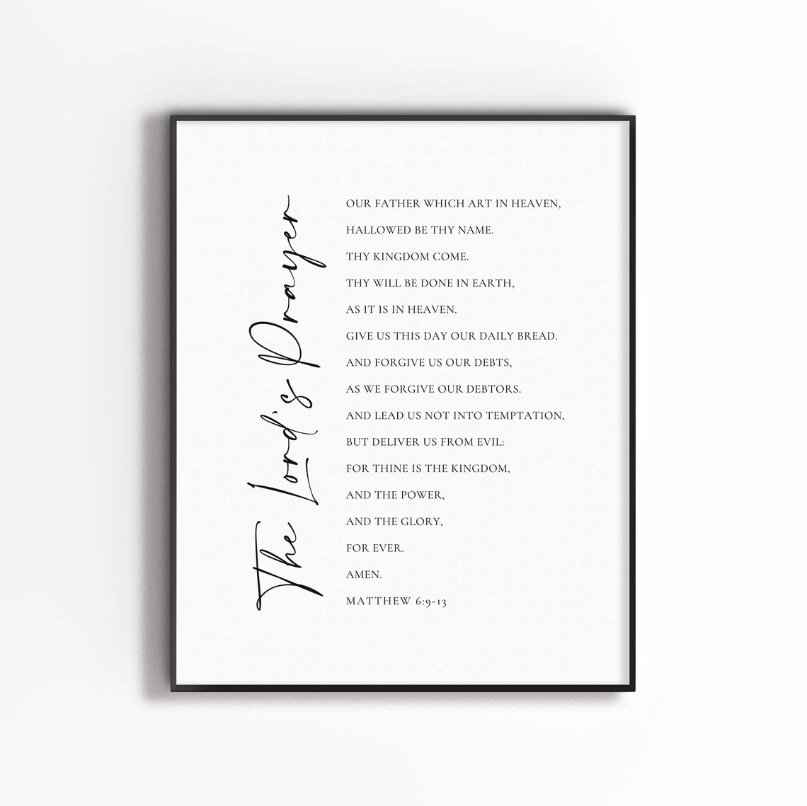 The Lord's Prayer Scripture Art Print, Christian Decor