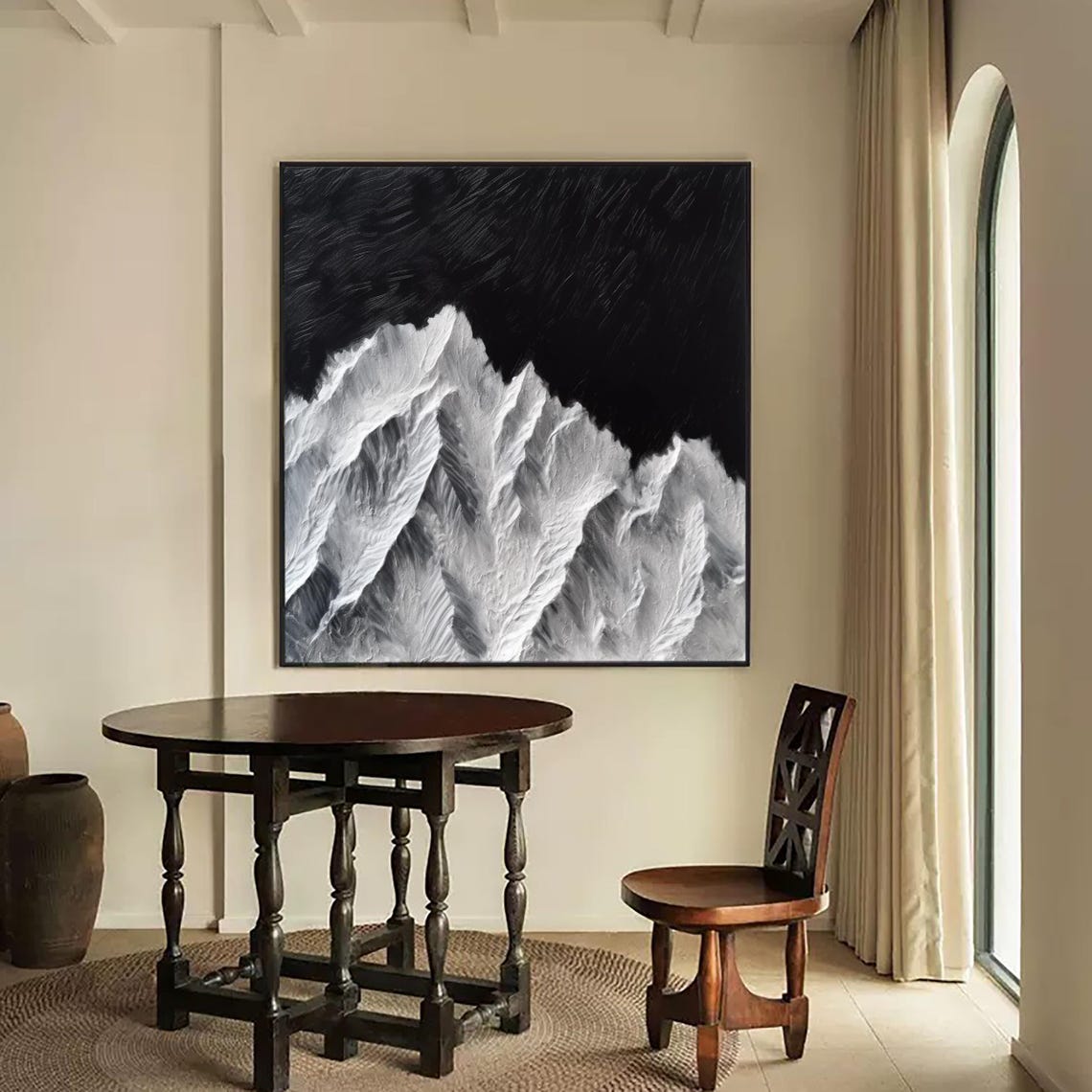 Original White Mountain Painting On Abstract Snow Mountain Wall Art Textured Painting Extra Large Mountain Hand Painted Textured Art - Image 4