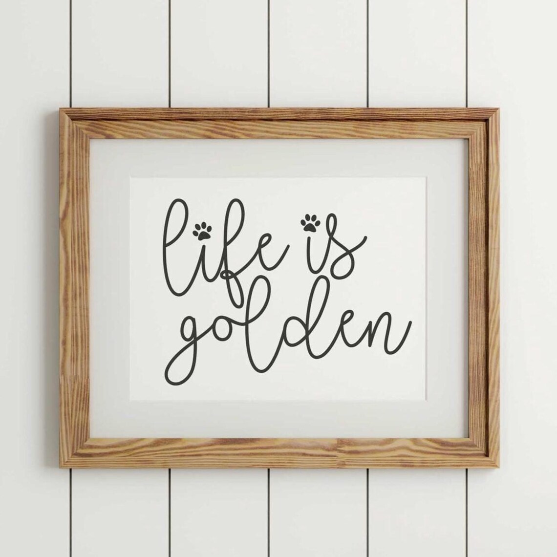 Golden Retriever Dog Lover Art Print, Paw Print