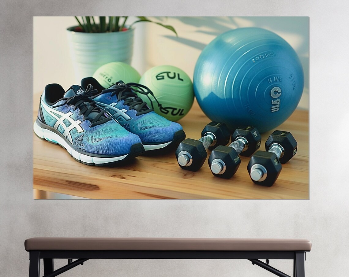 Fitness Motivation Sporty Girl Art Print, Gym Decor