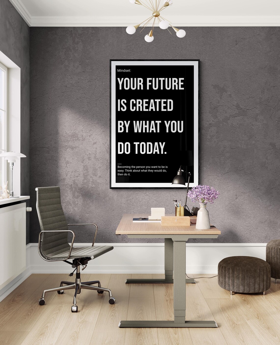 Your Future Is Created Today Work Hard Stay Focused Mindset Motivational Wall Art Hustle Success Inspiration Growth Execute - Image 2