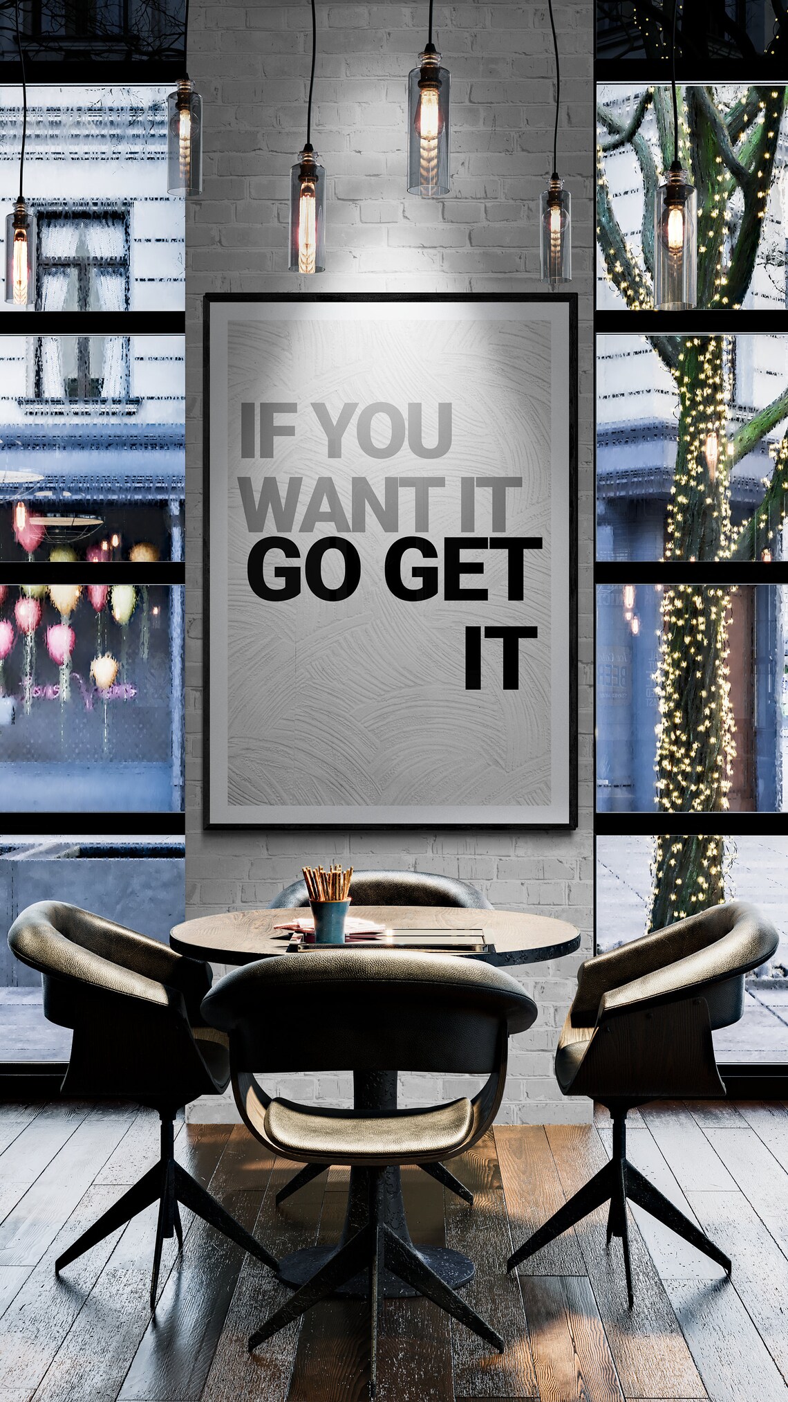 If You Want It Go Get It Bold Motivational Hustle Quote Poster - Image 2