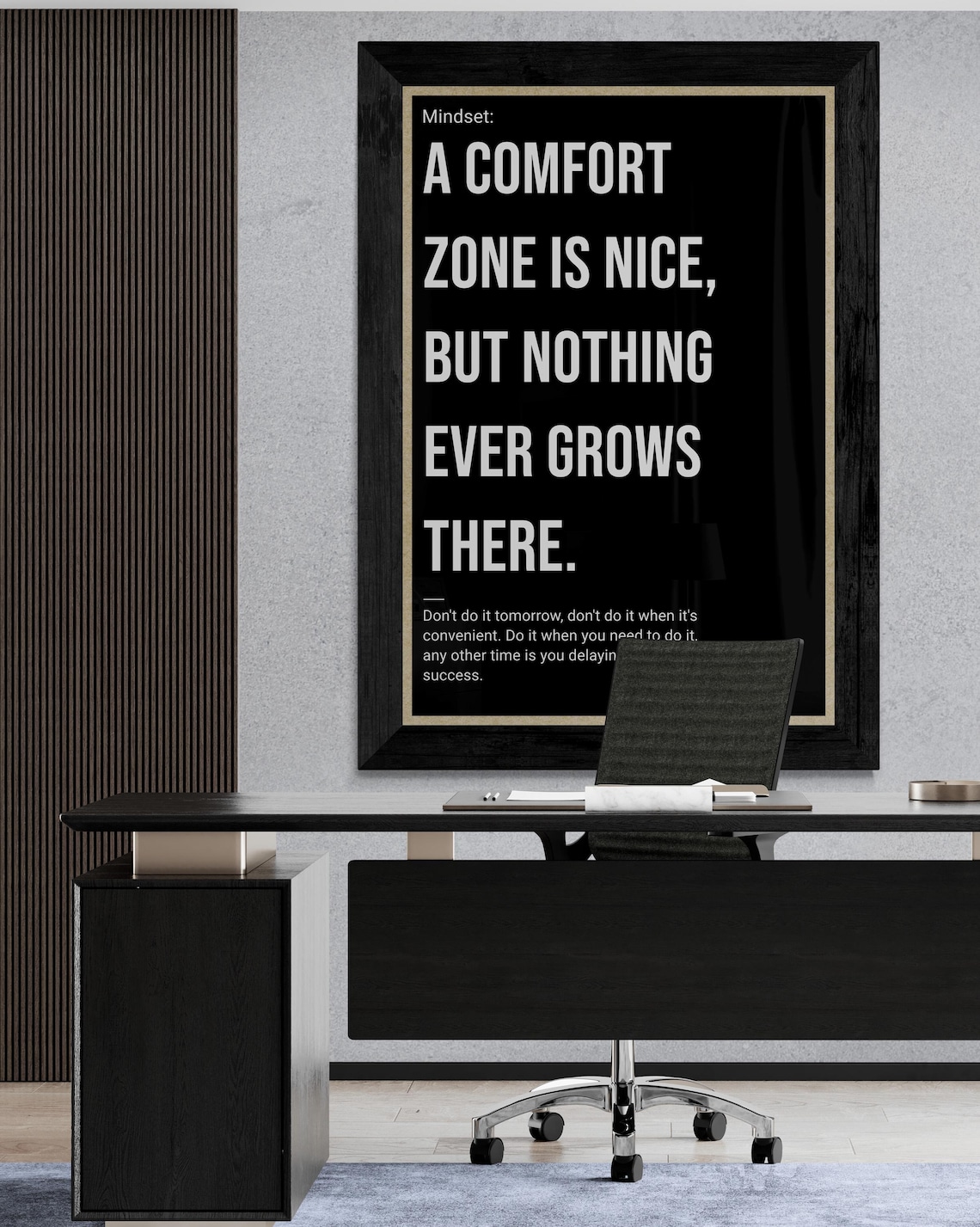 Comfort Is Your Enemy Mindset Motivational Wall Art Hustle Success Inspiration Hard Inspirational Growth Execute Learn - Image 2