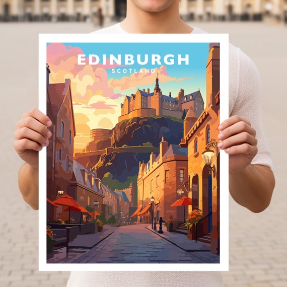 Edinburgh Scotland UK Travel Poster Print