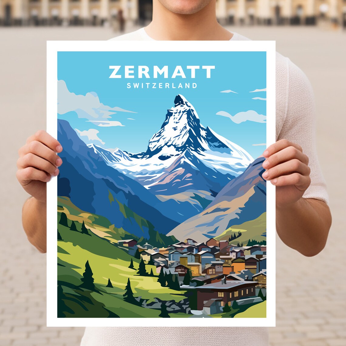 Zermatt Switzerland Matterhorn Swiss Alps Travel Poster