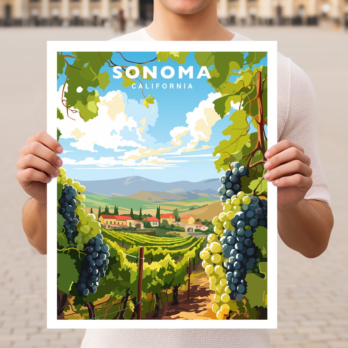 Sonoma County California Travel Poster Print